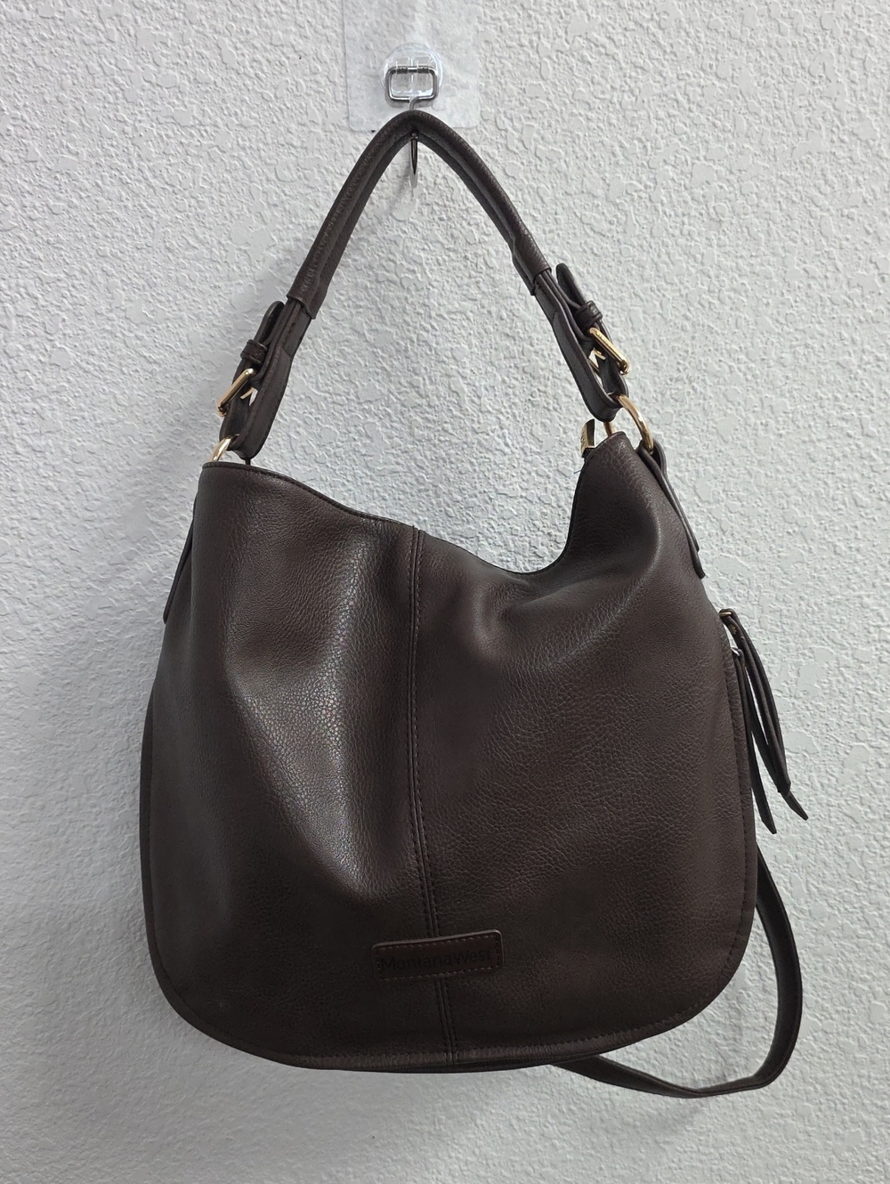 Montana West Chocolate Brown Faux Leather Hobo Shoulderbag Purse
